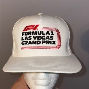 Formula 1 Las Vegas Grand Prix 2023 White Classic Flat Brim Baseball Hat Cap OS